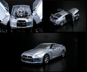 Transformers 1/32 Scale Pre-Painted Action Figure: Alternity Nissan GTR (Ultimate Metal Silver)