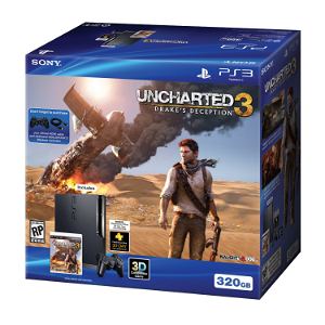 PlayStation3 Slim Console - Uncharted 3: Drake's Deception Value Pack (HDD 320GB Black Model) - 110V