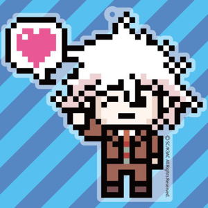 Danganronpa 3 The End Of Kibougamine Gakuen Pixel Art Acrylic Strap: Nagito Komaeda