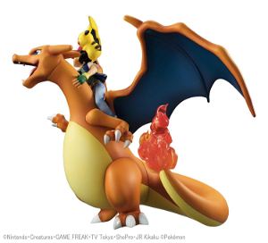 G.E.M. Series Pocket Monsters Pre-Painted PVC Figure: Ash Ketchum & Pikachu & Charizard (Re-run)