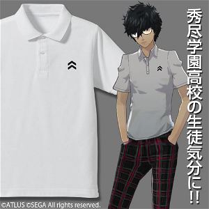 Persona 5 Shujin Academy High School Design Polo Shirt (White | Size XL)