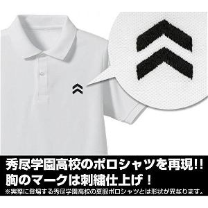 Persona 5 Shujin Academy High School Design Polo Shirt White (L Size)