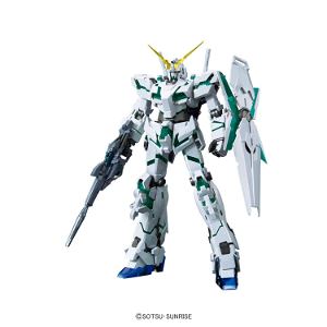 Mobile Suit Gundam 1/100 Scale Model Kit: Unicorn Gundam (Red / Green Twin Frame Edition) Titanium Finish (MG)