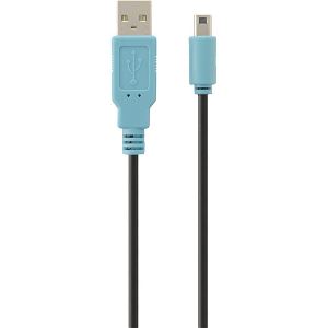 Straight USB Charge Cable 3m for New 2DS LL (Black x Blue)