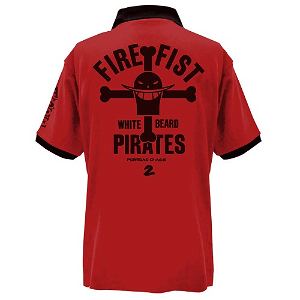 One Piece Fire Fist Ace Polo Shirt Red x Black (M Size)
