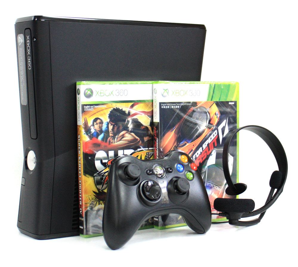 Xbox 360 Elite Slim Console (250GB) Bundle incl. Street Fighter 4 & Need for Speed: Hot Pursuit (Asia)