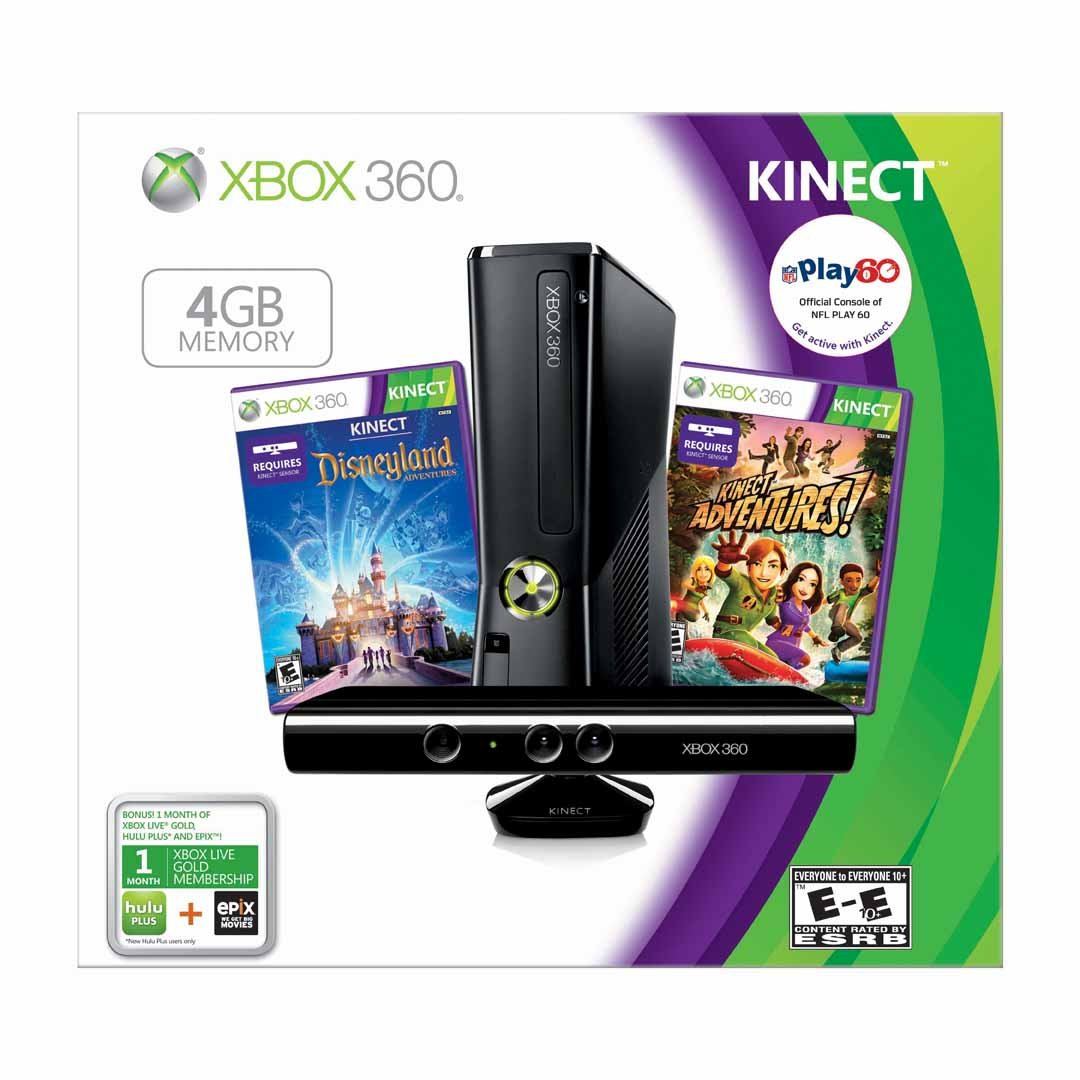 Xbox 360 4GB Kinect Holiday Bundle (Disneyland Adventures & Kinect Adventures Games) (US)