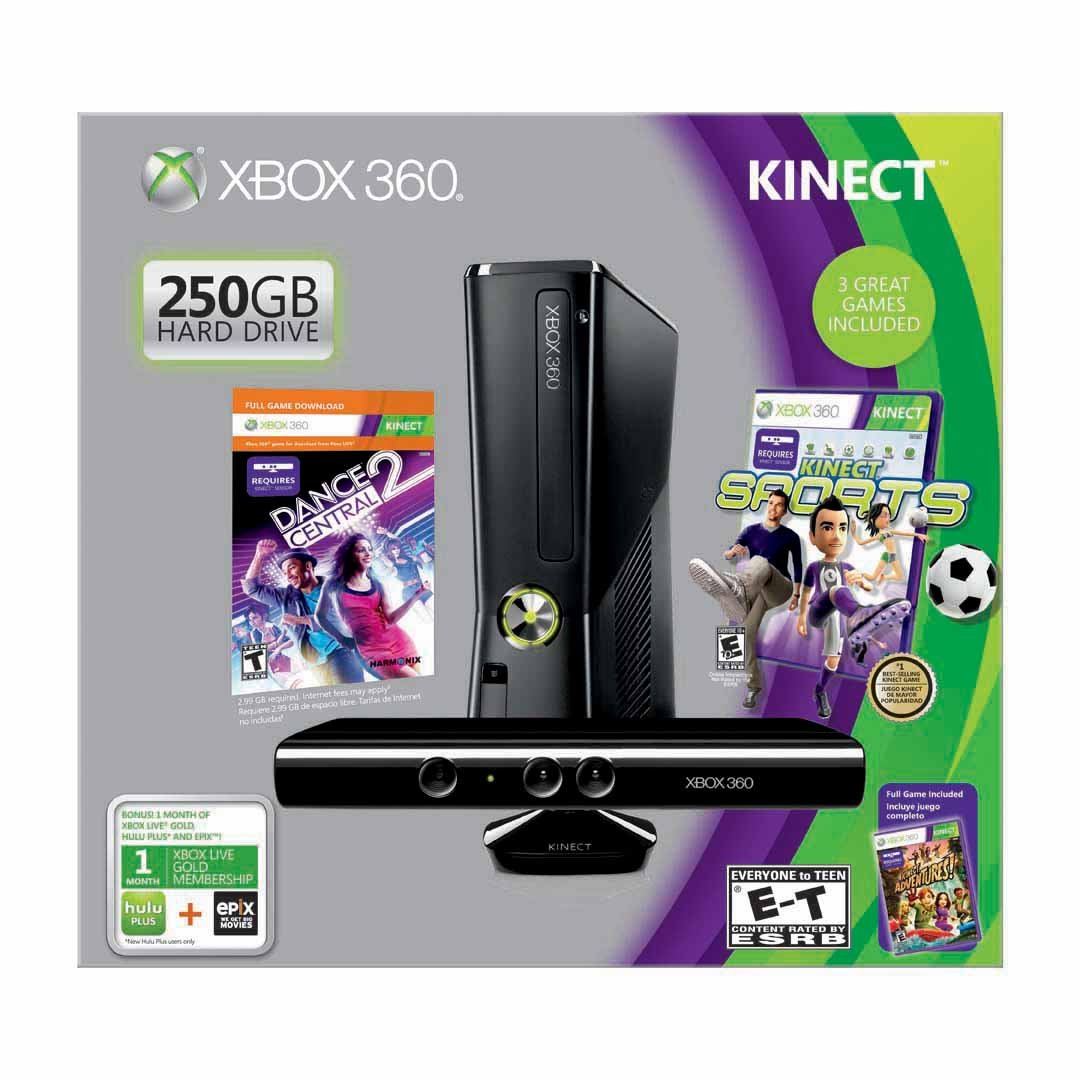Xbox 360 250GB Kinect Holiday Bundle (Kinect Sports & Kinect Adventures Games) (US)