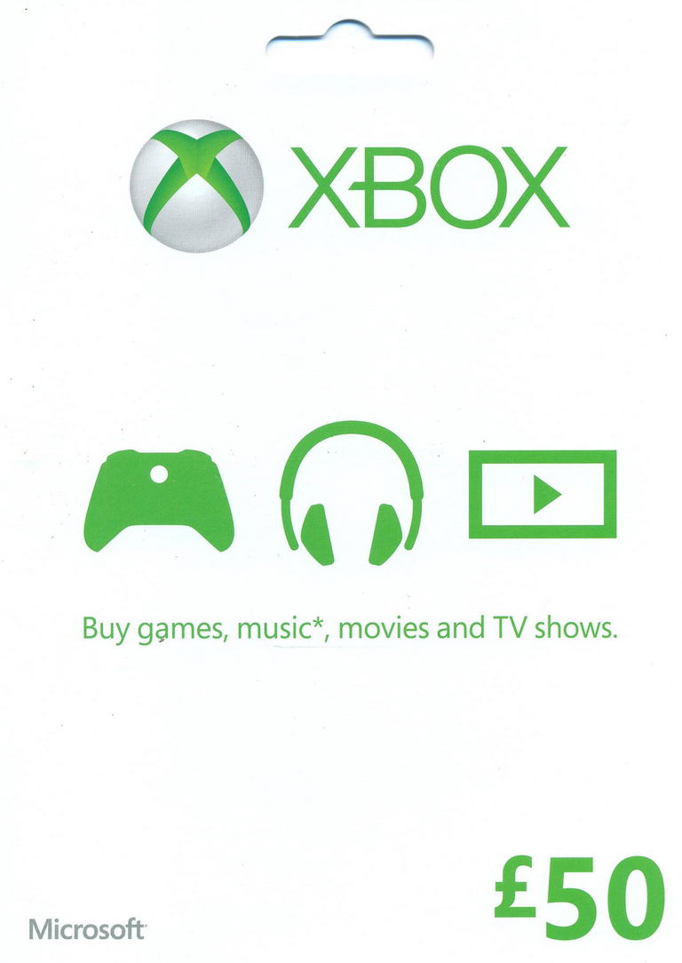 xbox gift card (gbp 50)