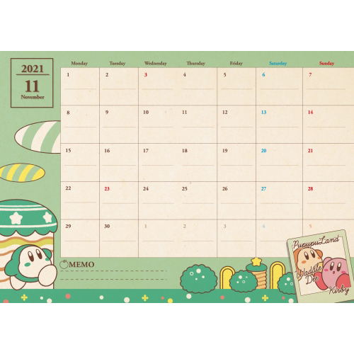 Kirby`s Dream Land 2022 Schedule Book