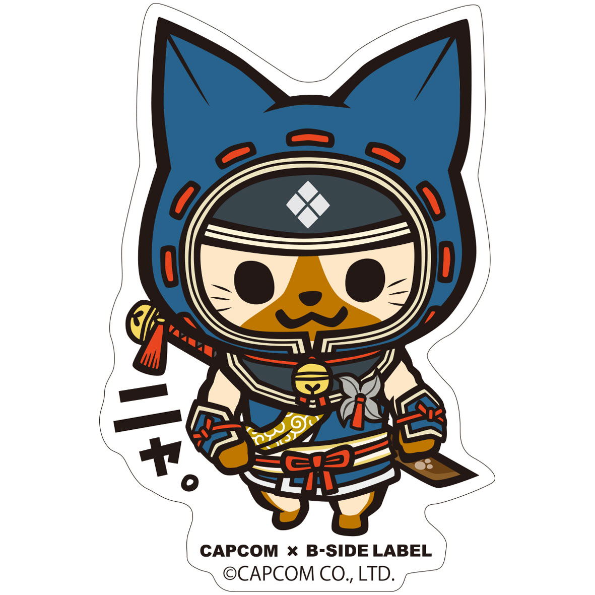 Capcom X B Side Label Sticker Monster Hunter Nya Palico