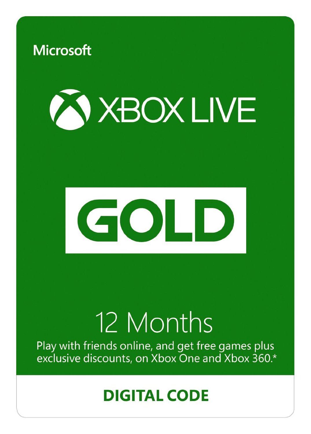 Xbox Live Gold 12 Month Membership 