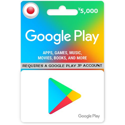 Google Play 5000 Yen Gift Card Japan Account Digital