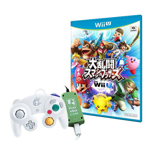 Dairantou Smash Brothers For Wii U With White Gc Controller And Adapter Play Asia Com Bundle