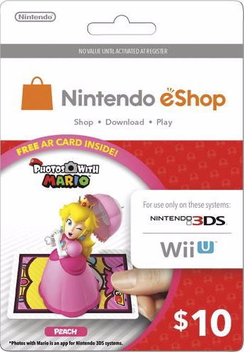 Nintendo Prepaid Card Us 10 For Us Network Only Peach Ar Card Edition