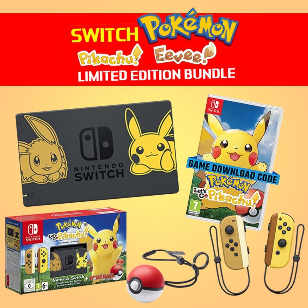Nintendo Switch Pikachu Eevee Edition With Pokemon Let S Go Pikachu Poke Ball Plus Limited