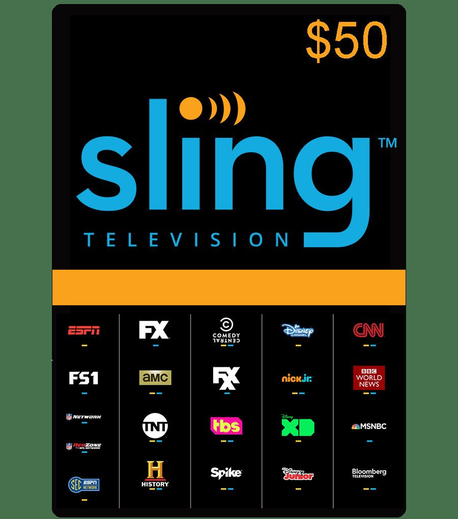 Sling Tv Gift Card 50 Usd Us Account Digital