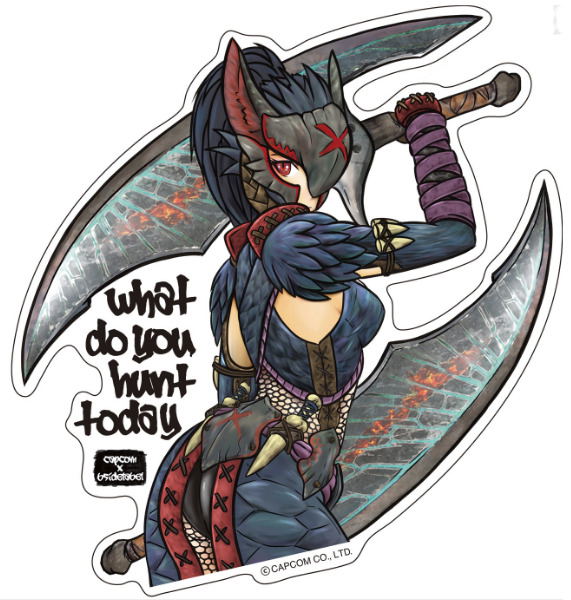 Capcom X B Side Label Sticker Monster Hunter World Nargacuga Armor Female