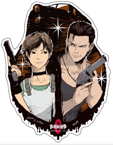 Capcom X B Side Label Sticker Resident Evil Rebecca Billy