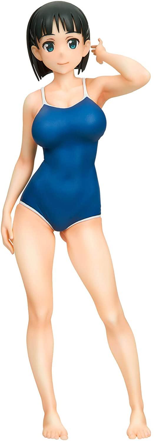 Sword Art Online 1/7 Scale Pre-Painted Figure: Suguha Kirigaya Navy School Swimsuit Ver. Qsix