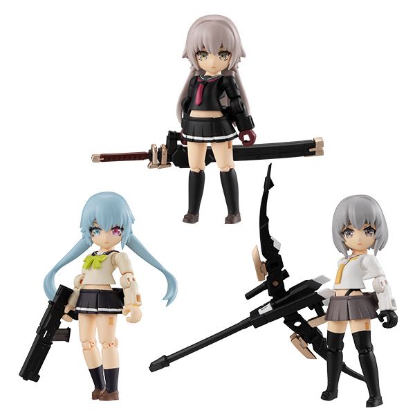 Desktop Army Heavily Armed High School Girls 1st Squad (Set of 3 Pieces) (Re-run) Mega House