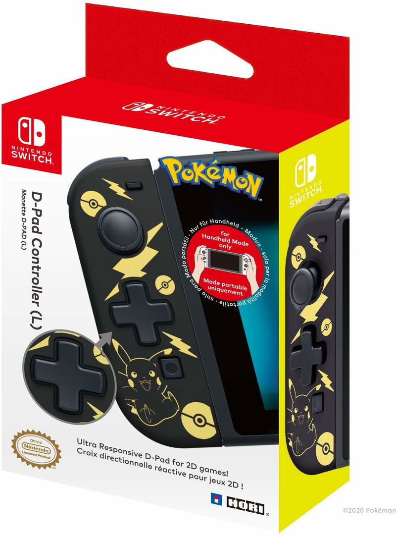 Hori D-Pad Controller (L) for Nintendo Switch (Pikachu: Black & Gold) image 5