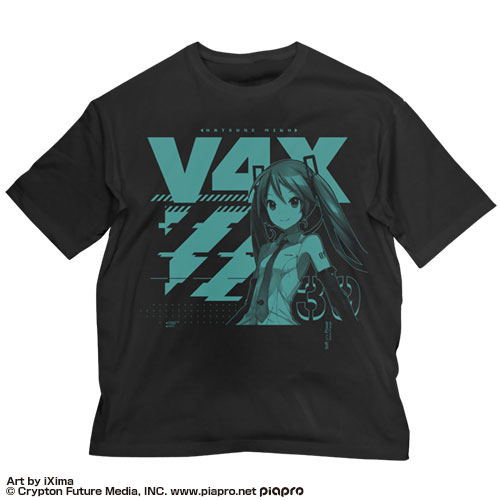 Hatsune Miku V4X - Hatsune Miku V4X Big Silhouette T-shirt Black (XL Size) image 1