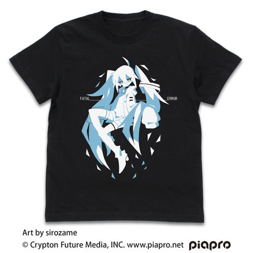 Hatsune Miku - Hatsune Miku T-shirt Sirozame Ver. Black (XL Size)