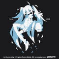 Hatsune Miku - Hatsune Miku T-shirt Sirozame Ver. Black (XL Size) thumbnail 2