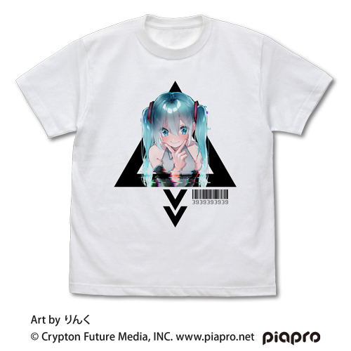 Hatsune Miku - Hatsune Miku Full Color T-shirt Rinku Ver. White (S Size) image 1