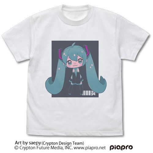 Hatsune Miku - Hatsune Miku T-shirt Saepy Ver. White (S Size) image 1