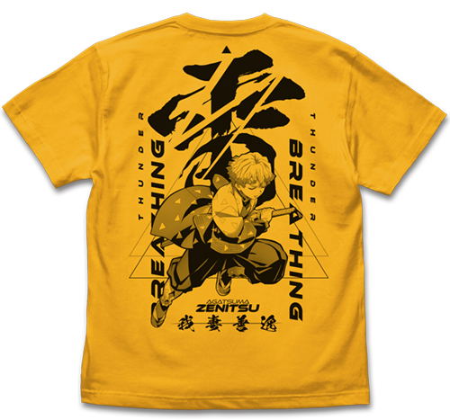 Kimetsu No Yaiba - Breathing of Thunder Agatsuma Zenitsu T-shirt Gold (XL Size) image 1