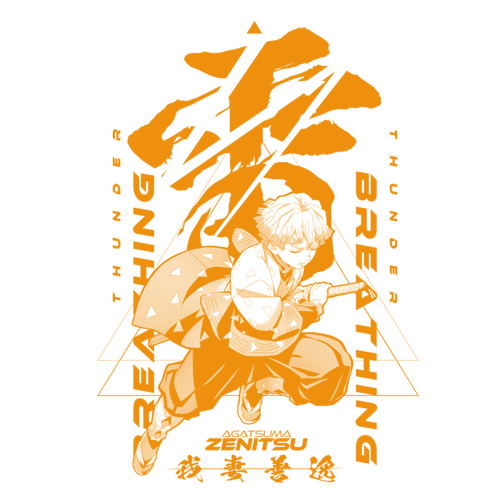 Kimetsu No Yaiba - Breathing of Thunder Agatsuma Zenitsu T-shirt White (S Size) image 3