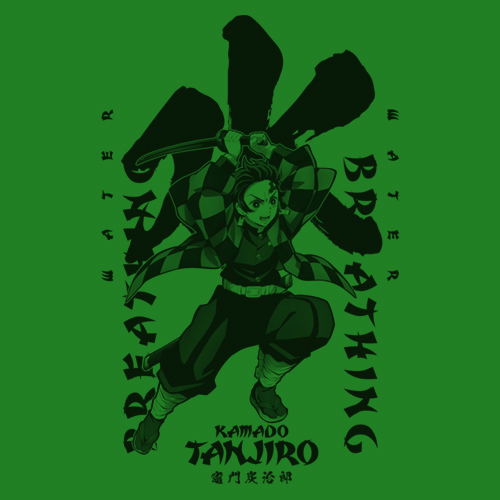 Kimetsu No Yaiba - Breathing Of Water Tanjiro Kamado T-shirt Green (XL Size) image 3