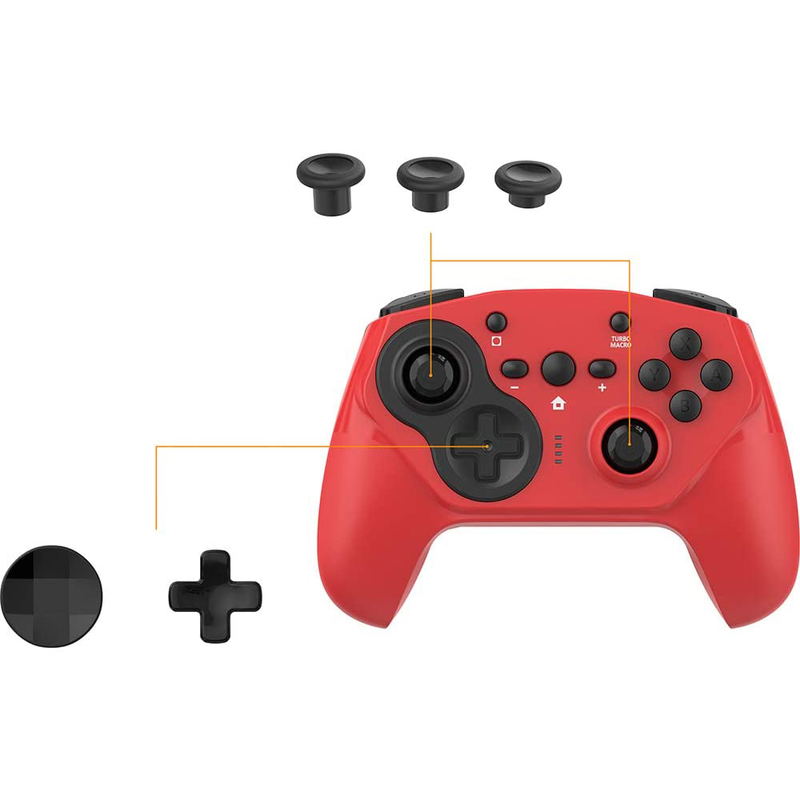 Cyber Gadget Gyro Wireless Controller PRO for Nintendo Switch (Red x Black) image 3