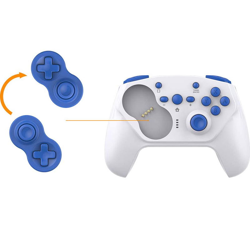 Cyber Gadget Gyro Wireless Controller PRO for Nintendo Switch (White x Blue) image 2