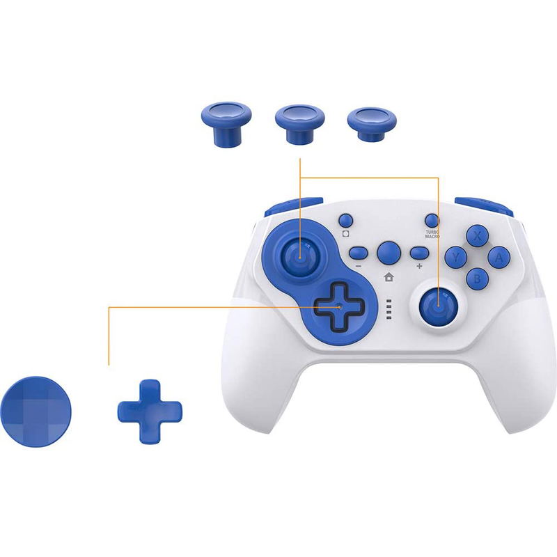 Cyber Gadget Gyro Wireless Controller PRO for Nintendo Switch (White x Blue) image 3