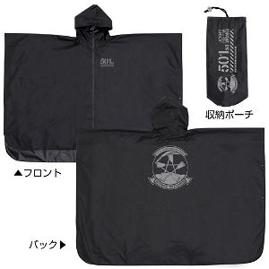 501st Integrated Combat Wing Strike Witches Road To Berlin - 501st Integrated Combat Wing Rain Poncho Black