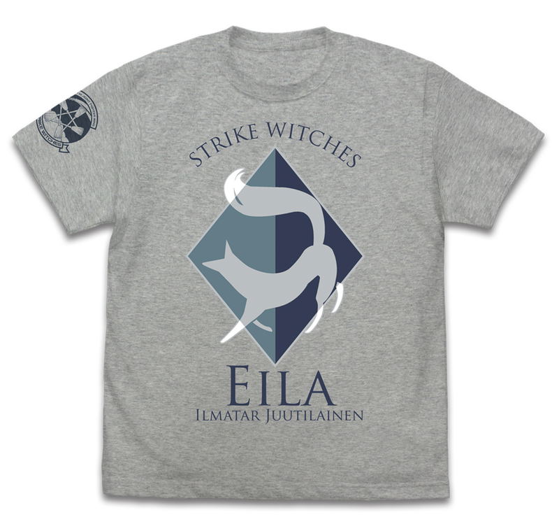 501st Joint Fighter Wing Strike Witches: Road to Berlin Eila Ilmatar Juutilainen Personal Mark T-shirt Mix Gray (S Size) image 1