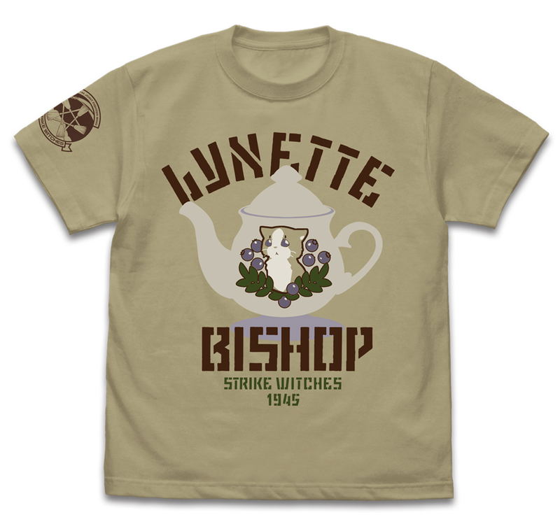 501st Joint Fighter Wing Strike Witches: Road to Berlin Lynette Bishop Personal Mark T-shirt Sand Khaki (L Size) image 1
