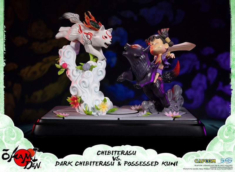 Okamiden - Chibiterasu vs. Dark Chibiterasu & Possessed Kuni Painted Statue [Standard Edition] image 21