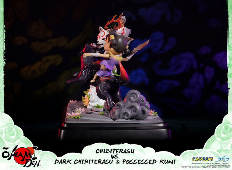 Okamiden - Chibiterasu vs. Dark Chibiterasu & Possessed Kuni Painted Statue [Standard Edition] image 23