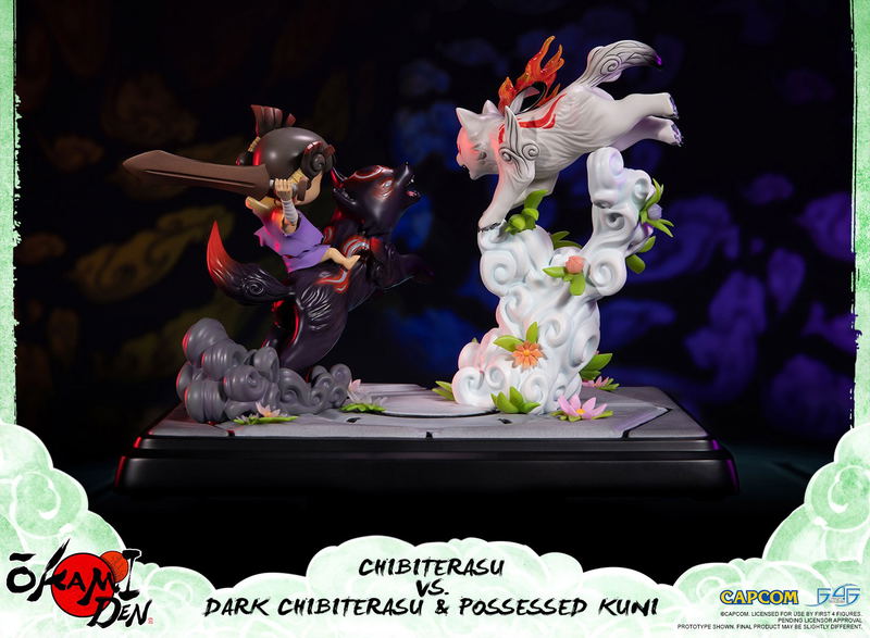 Okamiden - Chibiterasu vs. Dark Chibiterasu & Possessed Kuni Painted Statue [Standard Edition] image 25