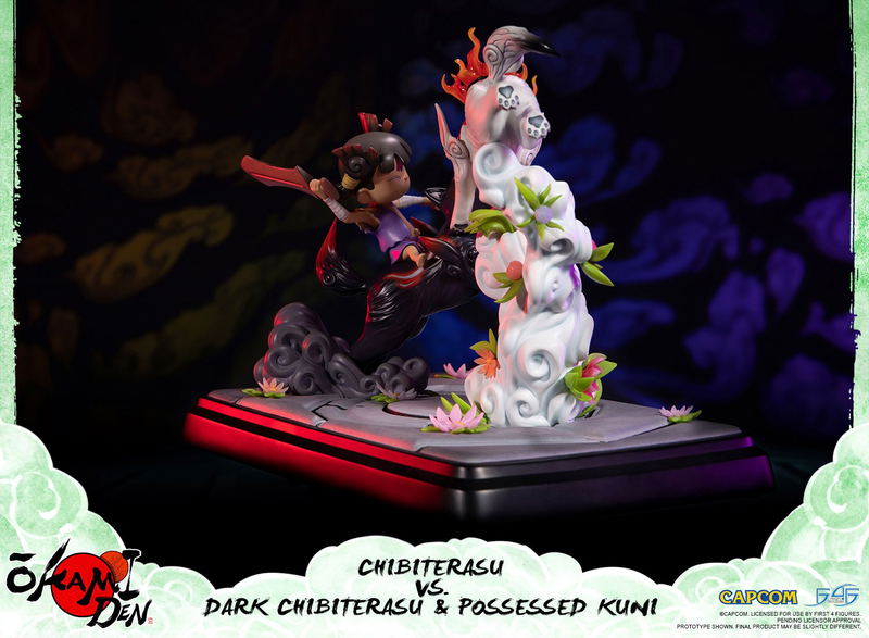 Okamiden - Chibiterasu vs. Dark Chibiterasu & Possessed Kuni Painted Statue [Standard Edition] image 26