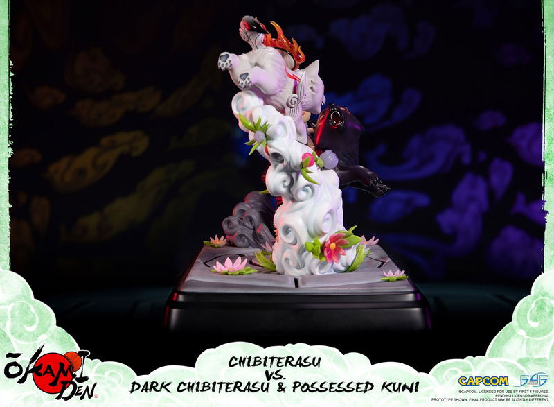 Okamiden - Chibiterasu vs. Dark Chibiterasu & Possessed Kuni Painted Statue [Standard Edition] image 27