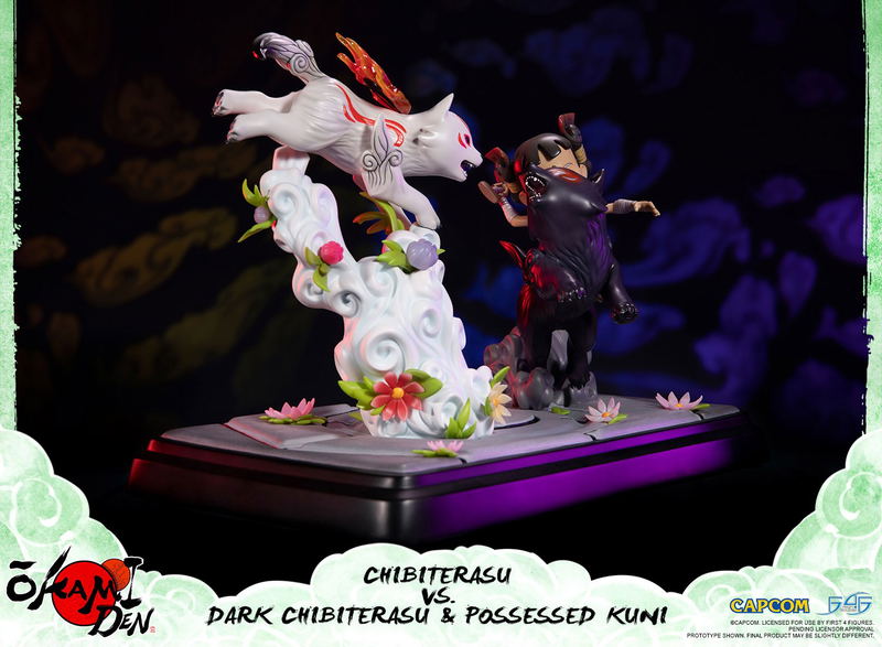 Okamiden - Chibiterasu vs. Dark Chibiterasu & Possessed Kuni Painted Statue [Standard Edition] image 28