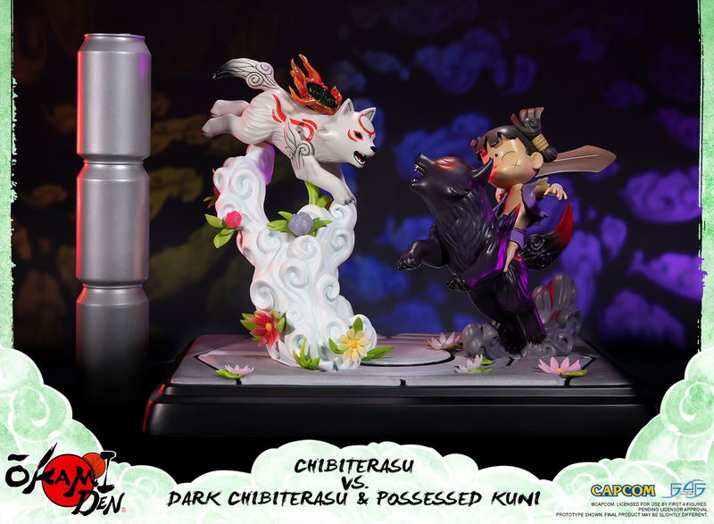 Okamiden - Chibiterasu vs. Dark Chibiterasu & Possessed Kuni Painted Statue [Standard Edition] image 29