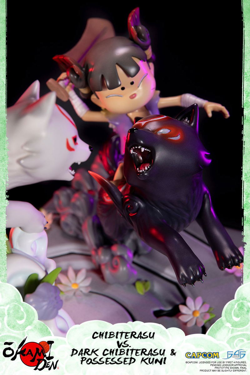 Okamiden - Chibiterasu vs. Dark Chibiterasu & Possessed Kuni Painted Statue [Standard Edition] image 31