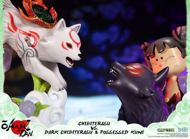 Okamiden - Chibiterasu vs. Dark Chibiterasu & Possessed Kuni Painted Statue [Standard Edition] image 14