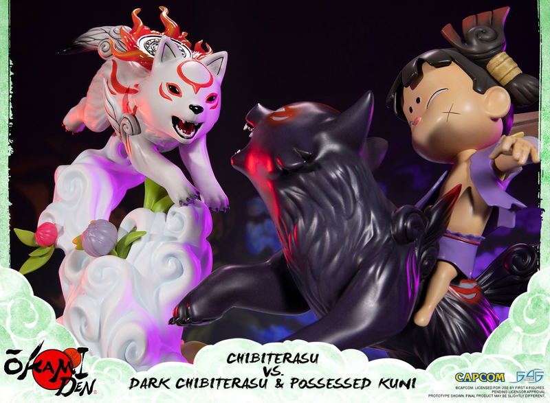 Okamiden - Chibiterasu vs. Dark Chibiterasu & Possessed Kuni Painted Statue [Standard Edition] image 15